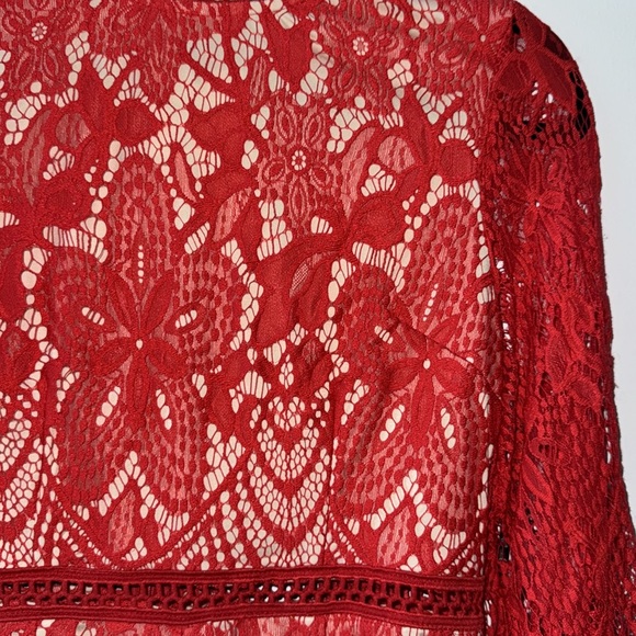 missguided Red Lace Bohemian Romper - Picture 6 of 9